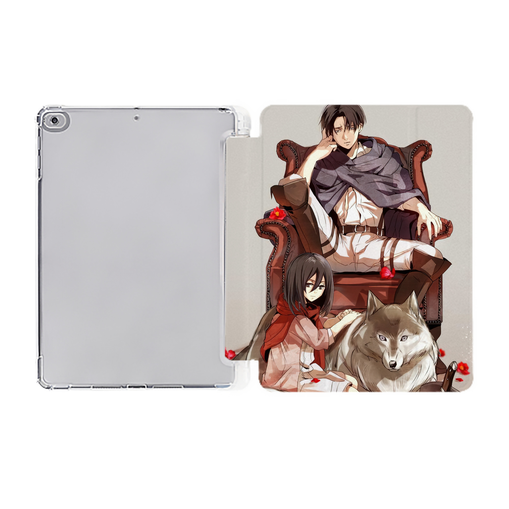 （画像用） 進撃の巨人 Attack on Titan IPad ケース ペン収納付き 三つ折りスタンド PUレザー×シリコン 対応機種9.5/10.5/10.9インチ
